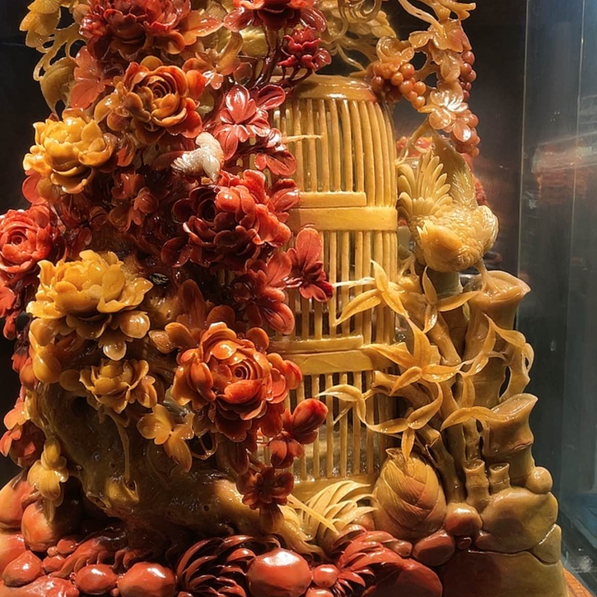 【闪购商品】寿山石用****5花篮摆件工艺品