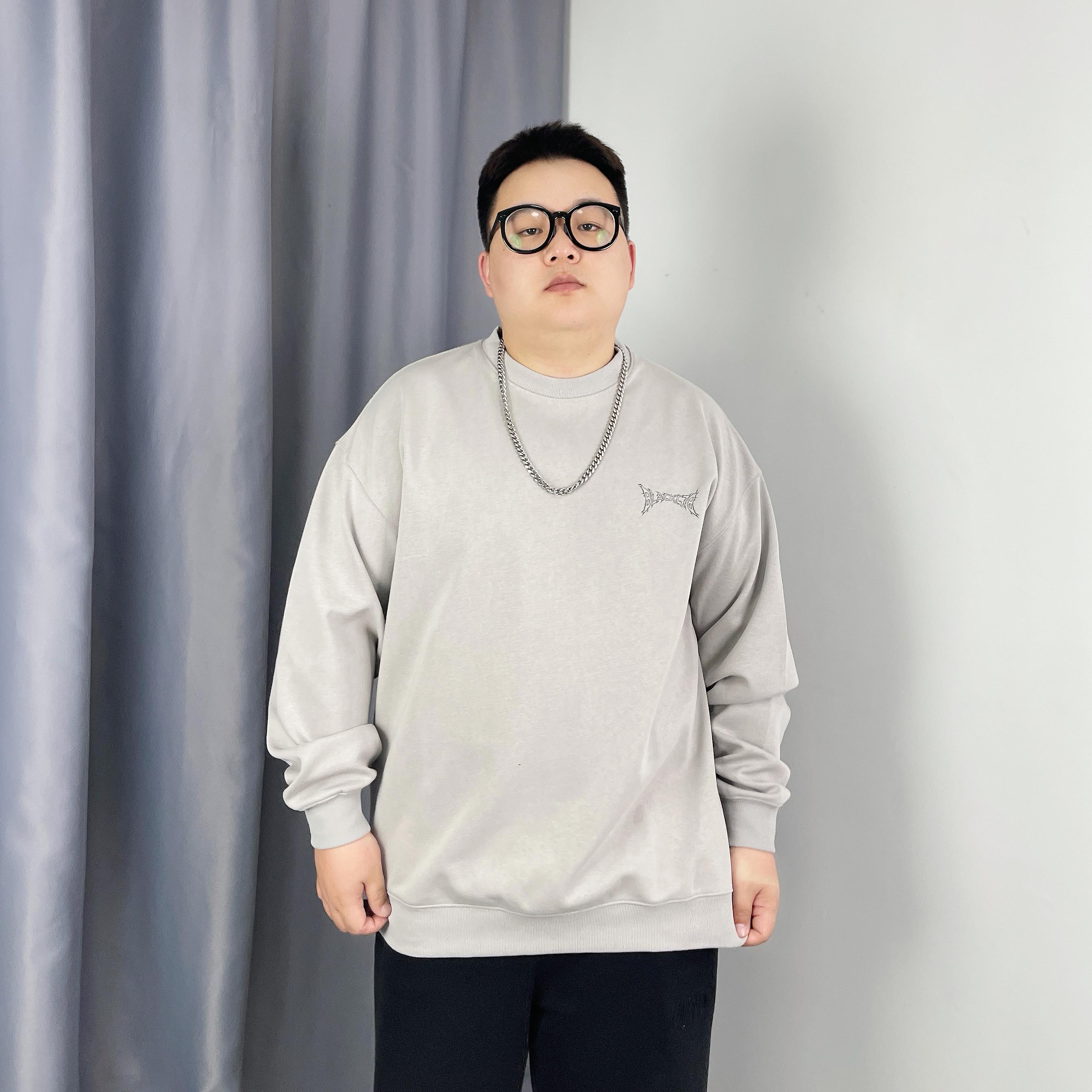 大仙仙儿2025秋季新款男士休闲超宽松大码重磅百搭长袖圆领卫衣潮