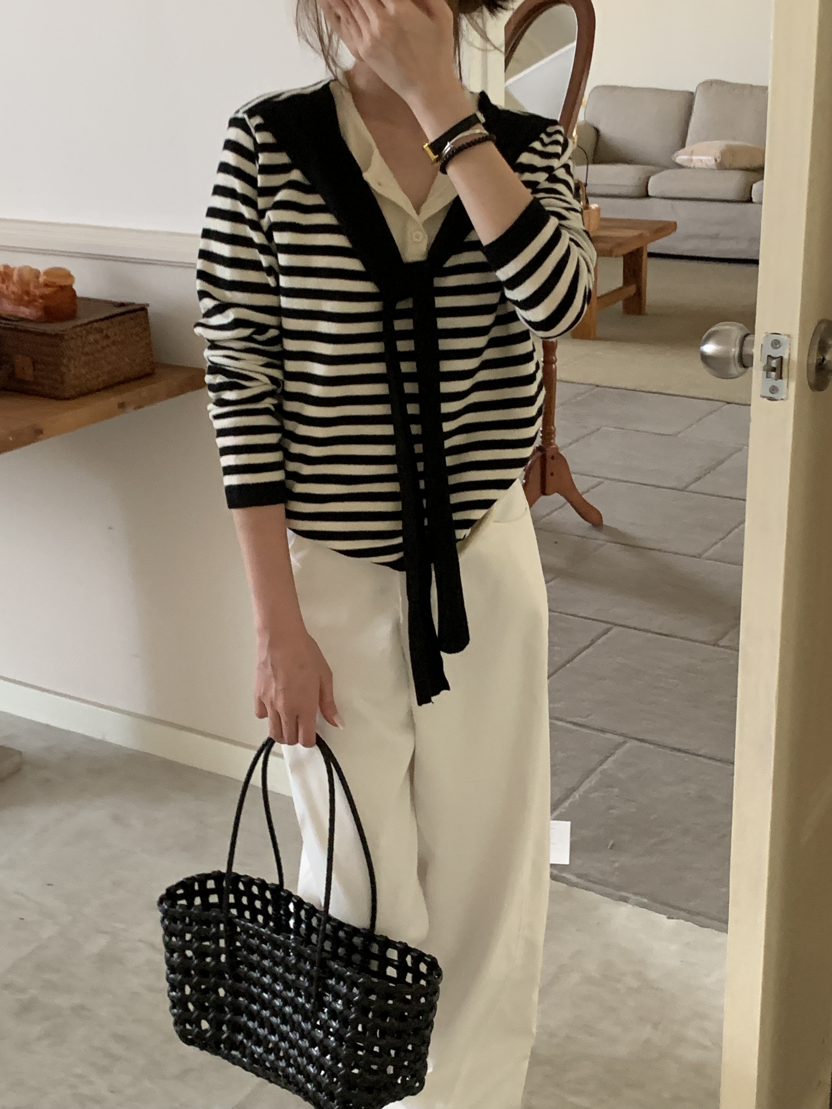 一颗荔枝lychee 【燕麦暖咖】韩系通勤披肩设计软糯假两件上衣82507