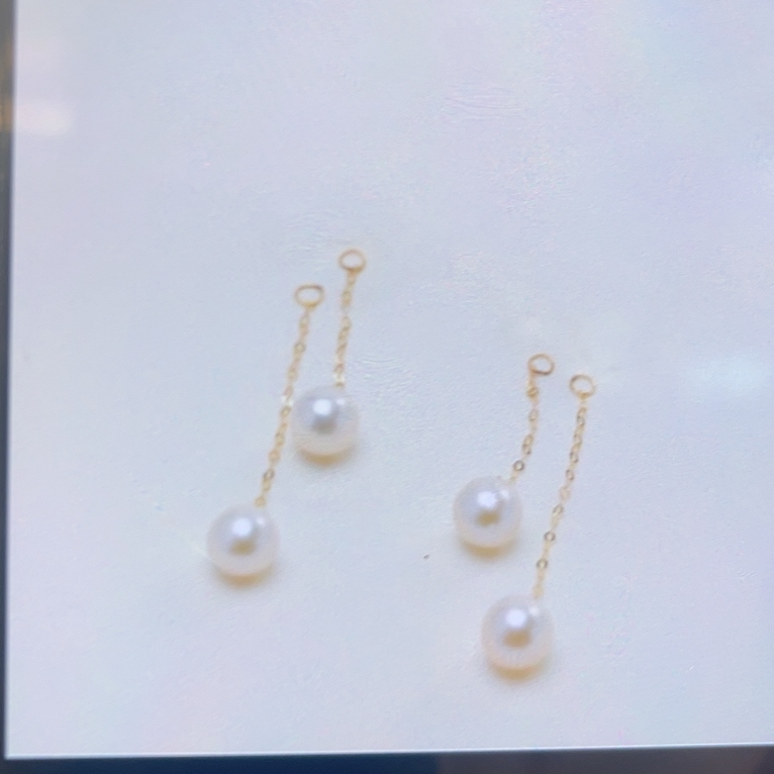 18K金镶嵌耳饰淡水珍珠