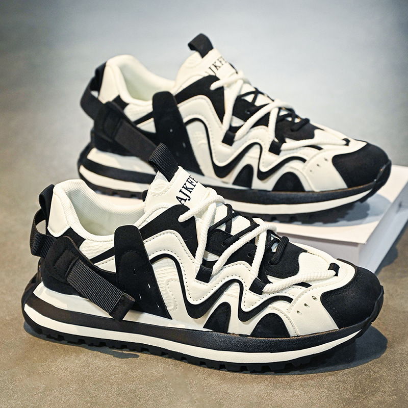 欧洲站男鞋春秋新款休闲厚底老爹鞋潮流百搭爆款透气时尚运动潮鞋