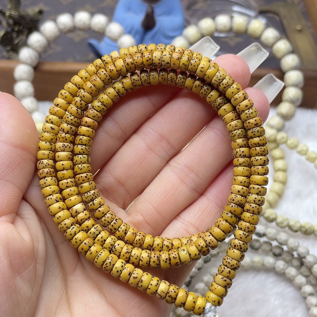 吊坠星月菩提原生态顺白药片脖挂108卡6