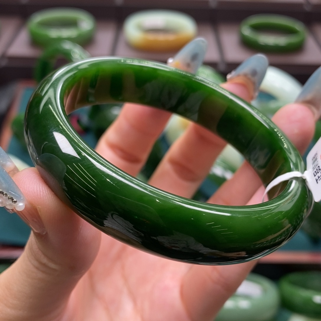 和田玉（碧玉）未镶嵌手镯5859