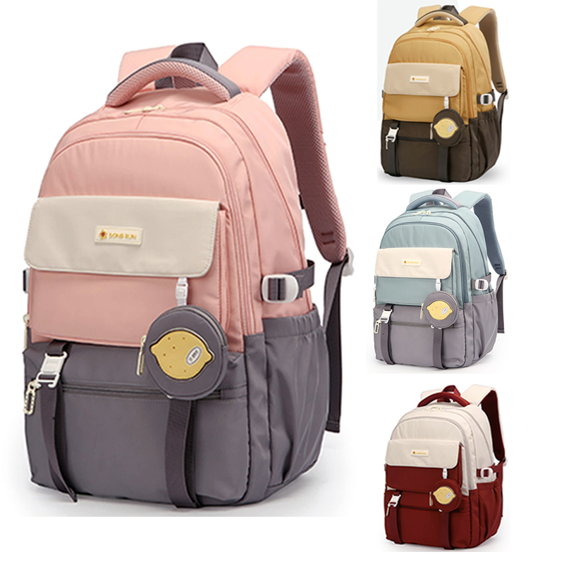 新款韩版超轻简约初中生书包大容量高中生双肩背包轻便减负背包