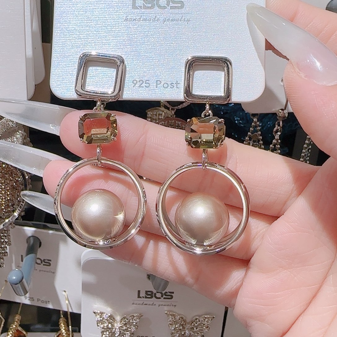 锆石铜合金925银耳环