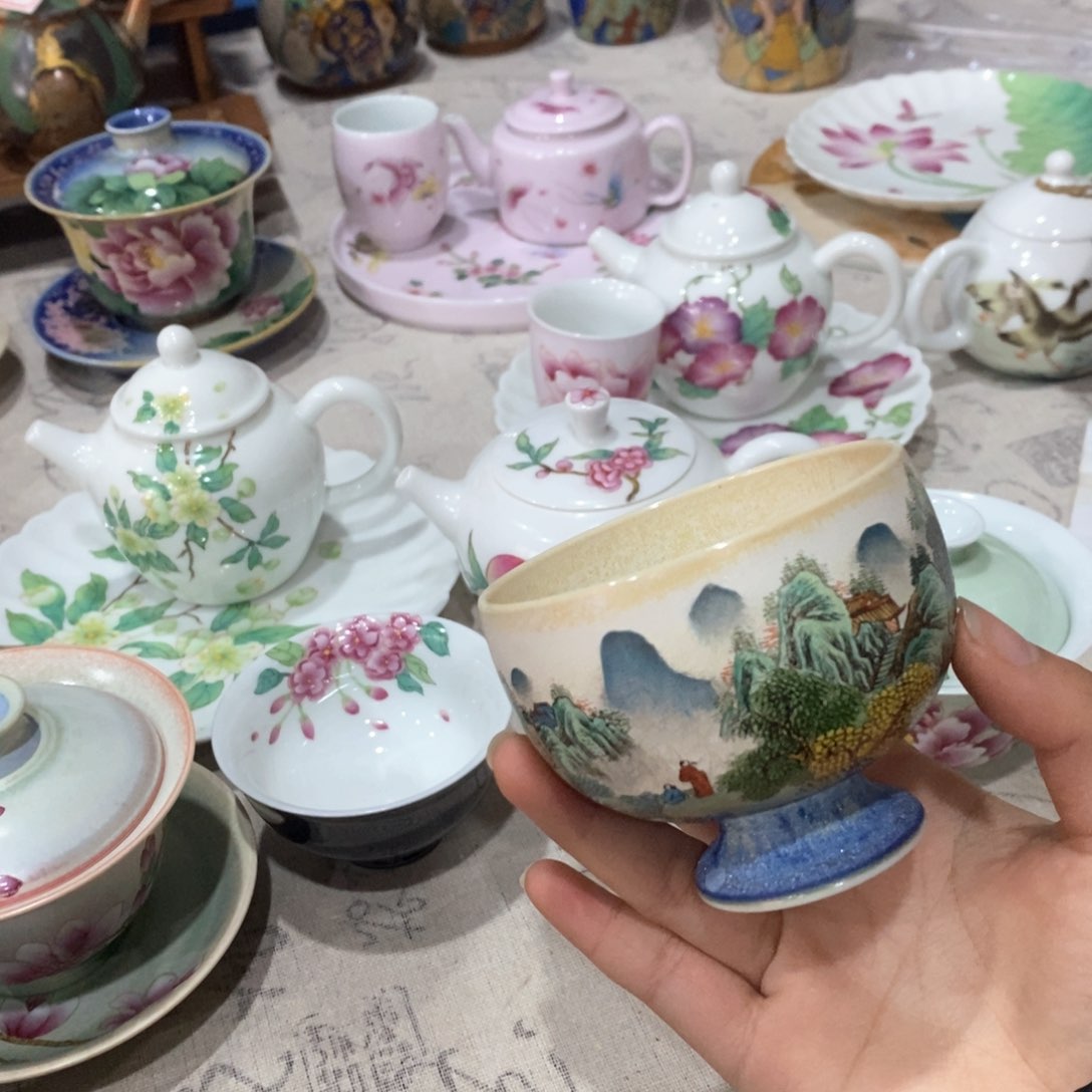 7 手工手绘景德镇茶具杯杯