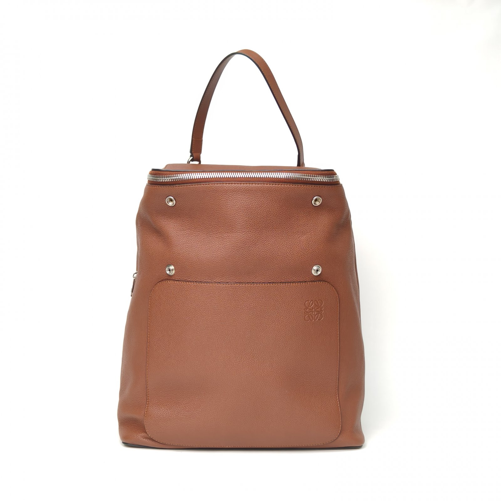 95新 LOEWE/罗意威 花花 棕色 皮革C Goya Backpack 双肩包