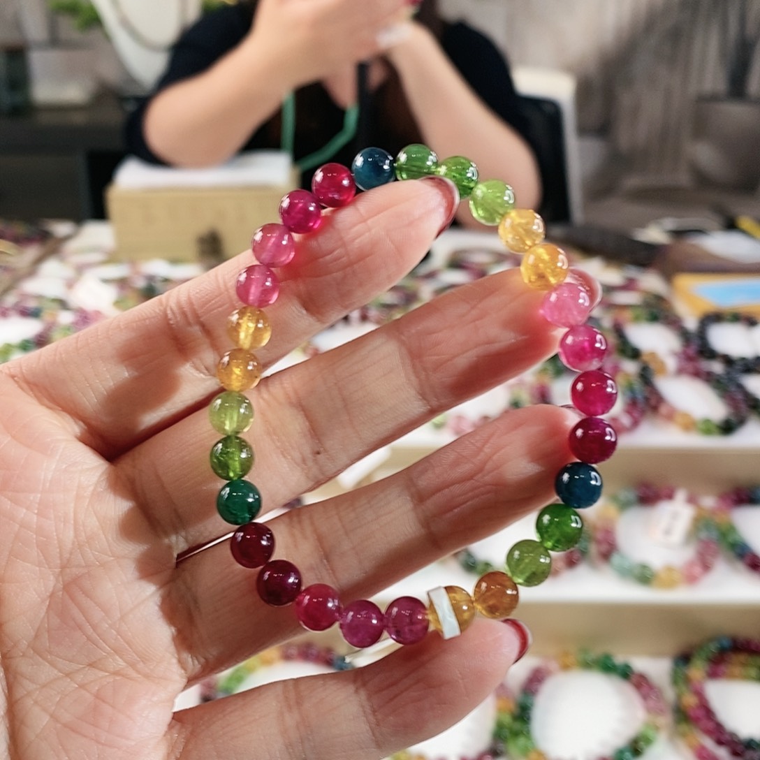 碧玺手串未镶嵌G2617060单圈颜色微差