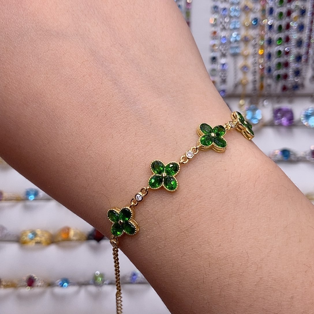 手链透辉石银S925镶嵌