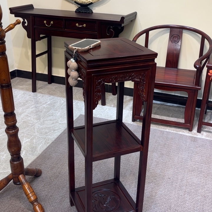 用***7黑酸枝木类成套家具1米花架