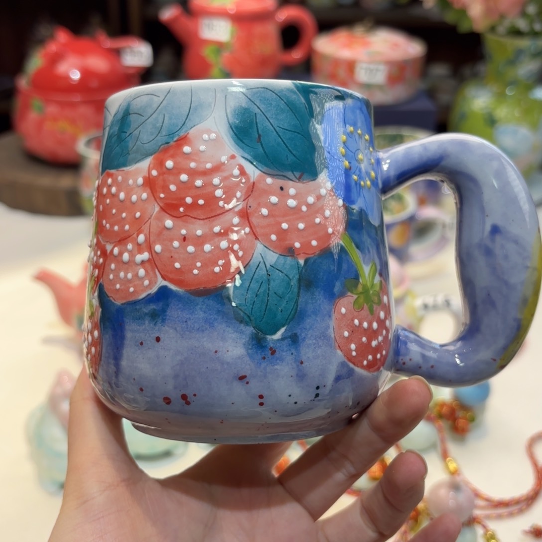 景德镇手绘高温釉下彩陶瓷茶具