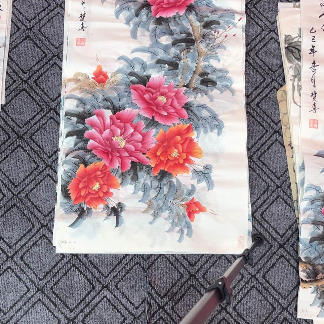 国画李双喜老师三尺花鸟作品赵