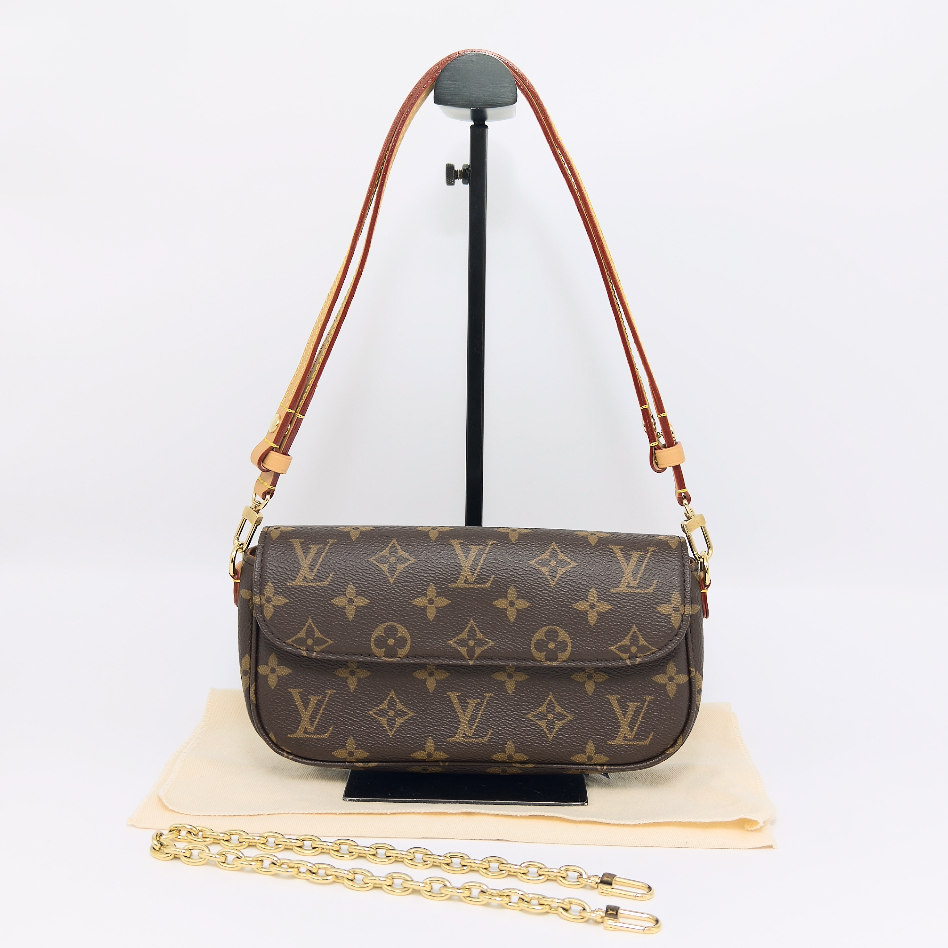 95新 LouisVuitton/路易威登 ivy经典老花链条单肩腋下包 61478