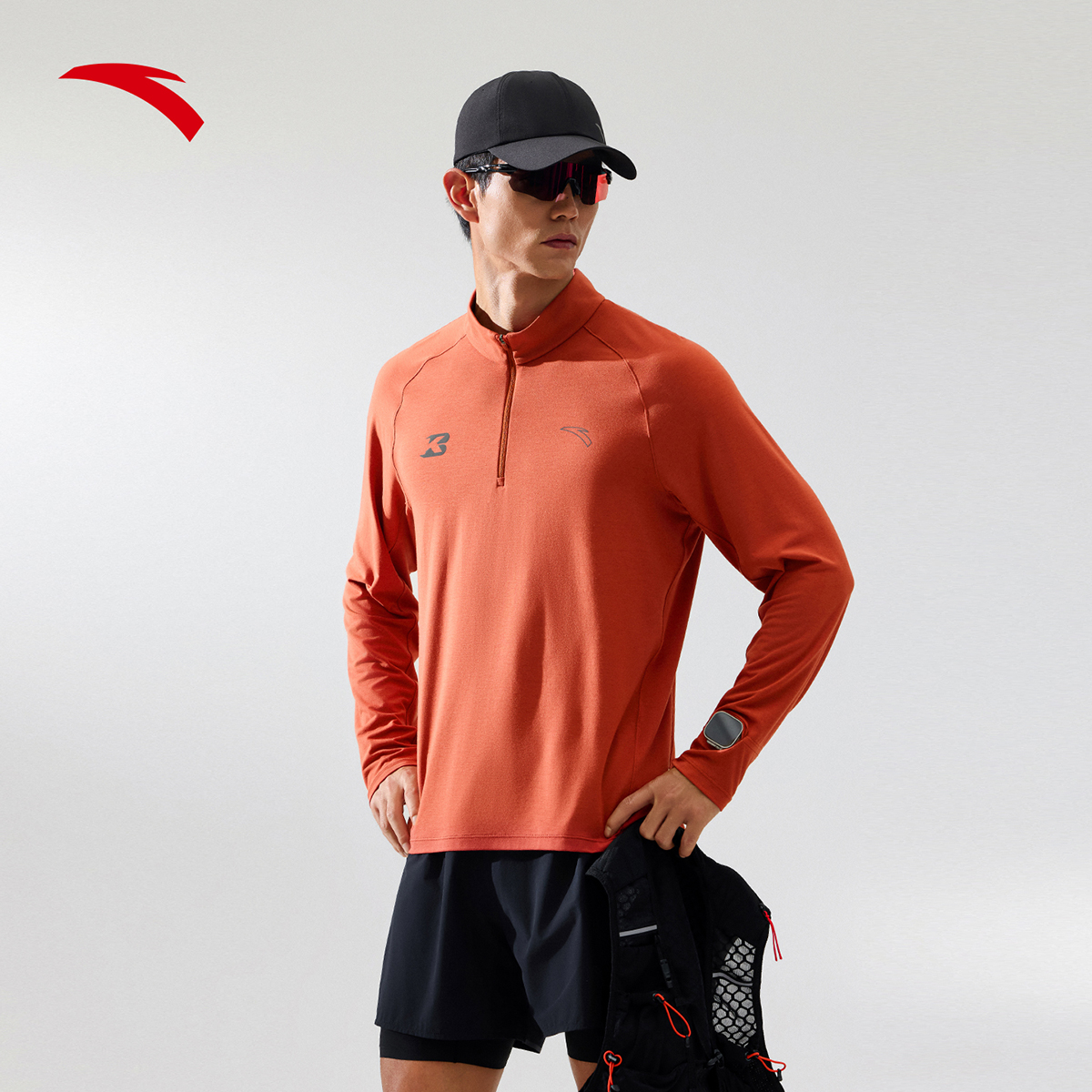 【服饰】安踏竞速跑步运动T恤冬季新款男=羊毛保暖吸汗针织速干上衣