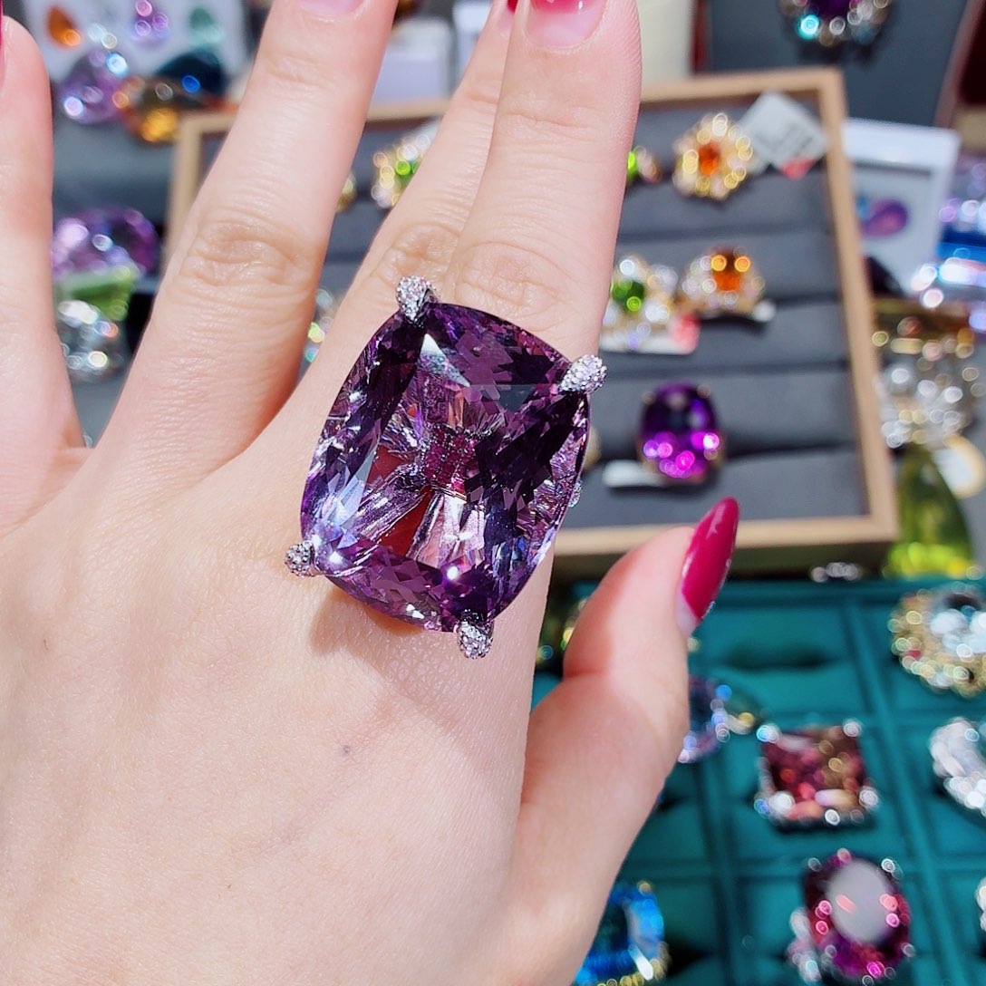 银S925镶嵌戒指水晶戒指