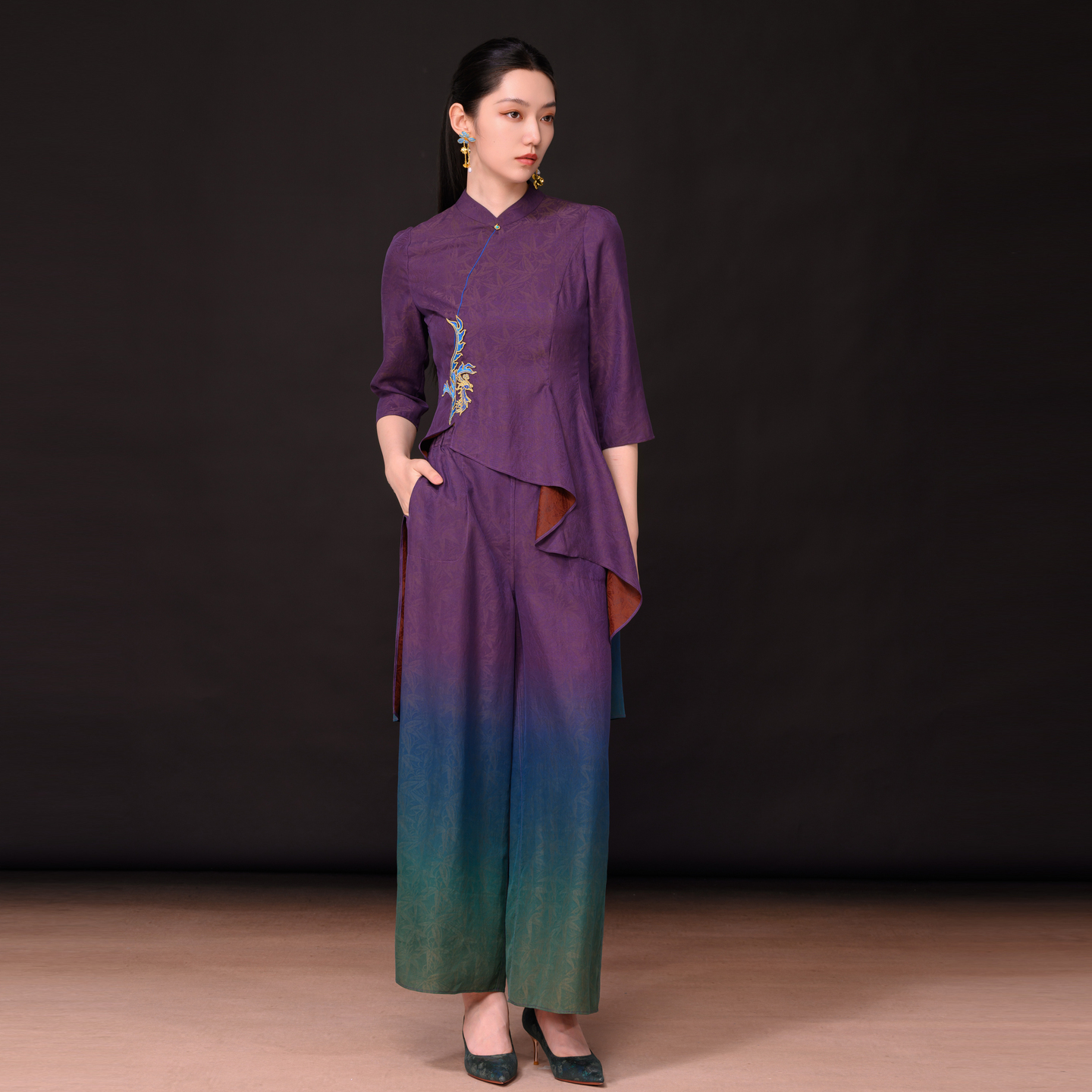 新中式国风新款气质  丹穴栖霞上衣953217464