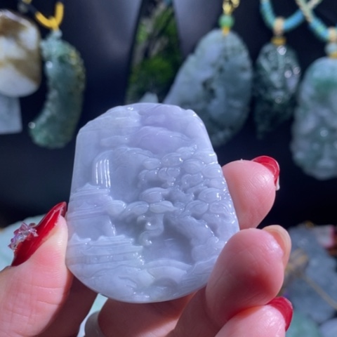 【闪购商品】颈饰未镶嵌翡翠山水