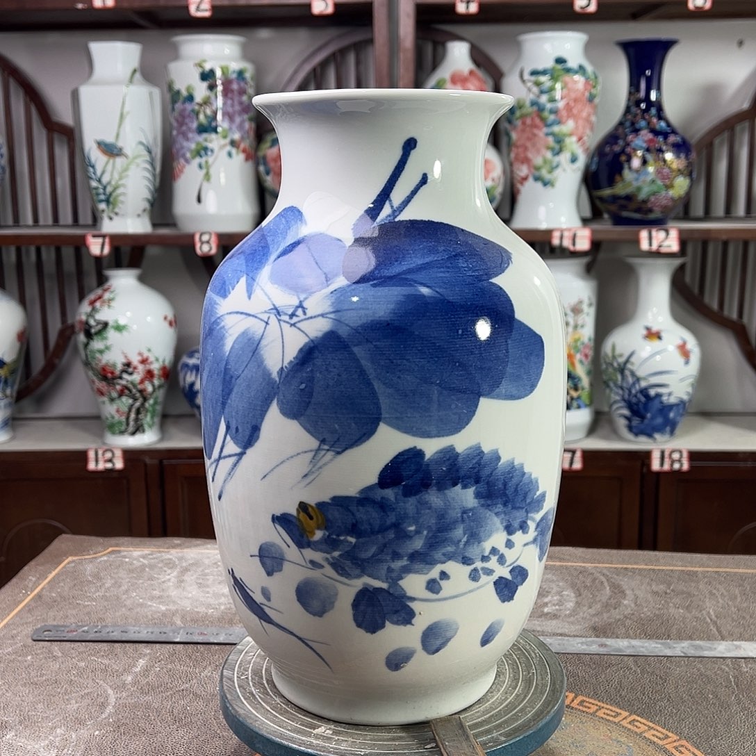 摆件陶景德镇陶瓷大冬荷为