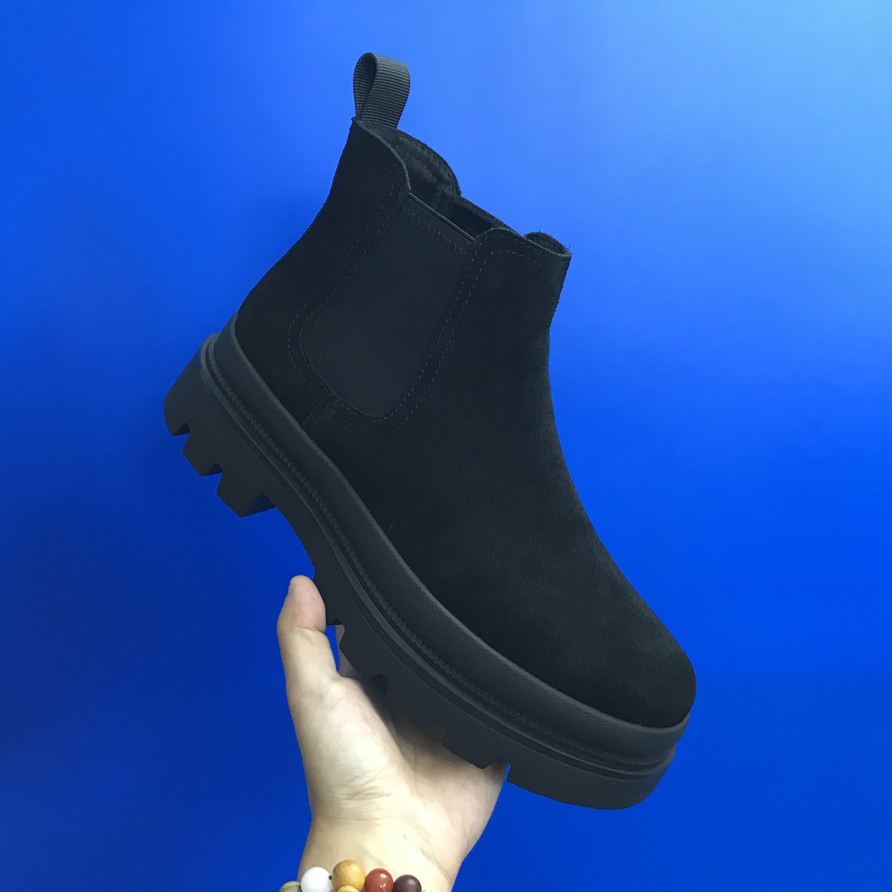 （有单有棉）2025秋冬新款短靴男磨砂皮厚底加绒百搭舒适男潮靴厚底