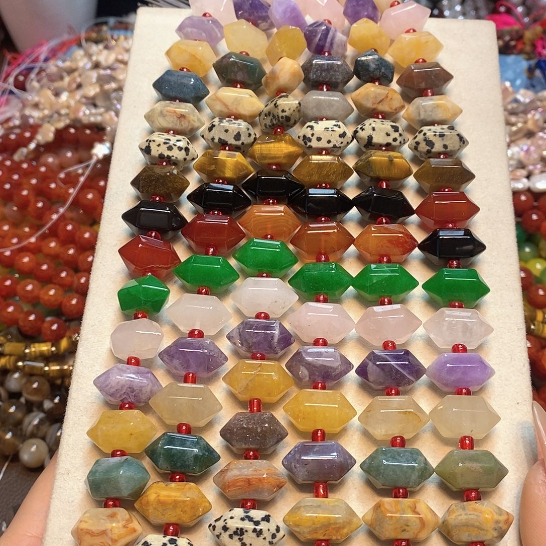 玛瑙/玉髓未镶嵌珠宝半成品天然多宝双尖10✖️20mm到手20颗
