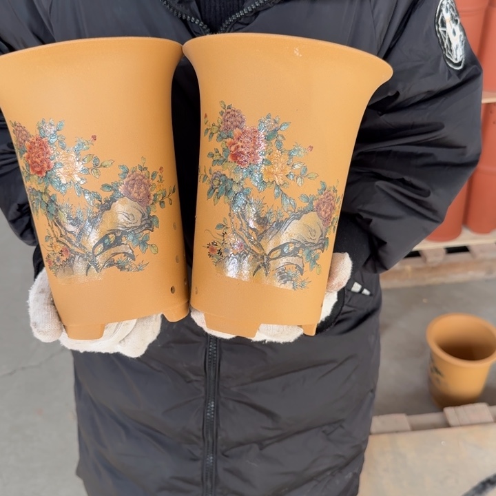 紫砂花盆高度22口径17