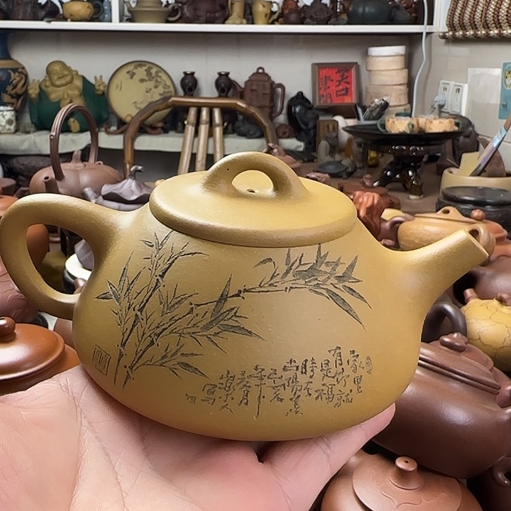 用***2段泥茶壶原矿紫砂