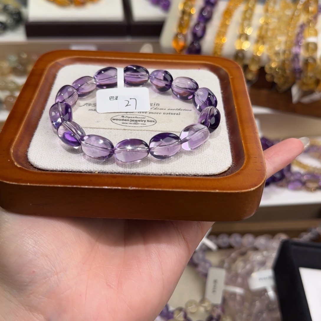 给***闹紫晶手链未镶嵌巴西紫水晶糖豆10