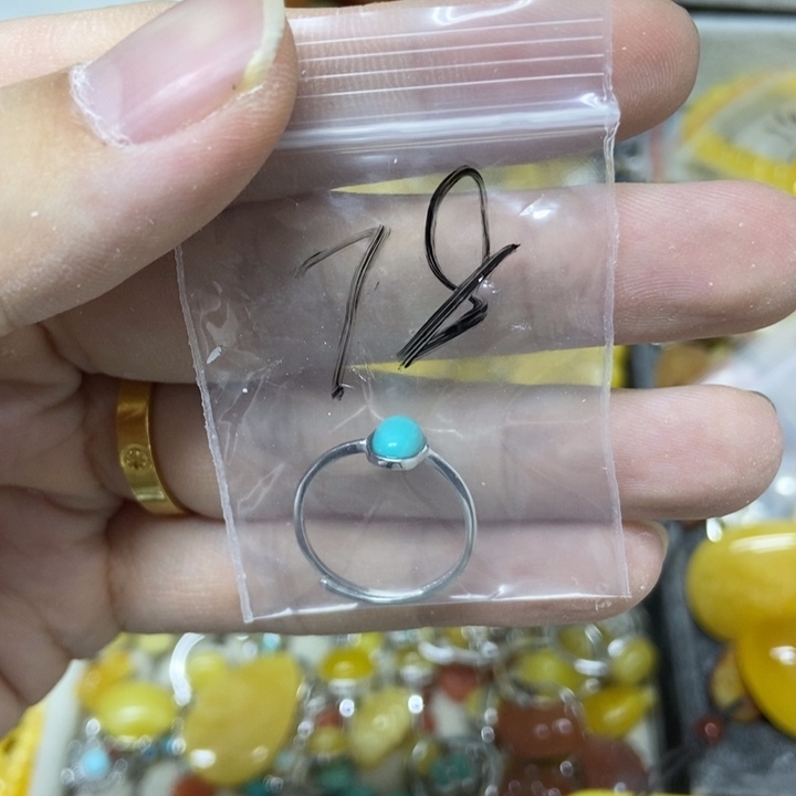 银S925镶嵌蜜蜡裸石多样性发货