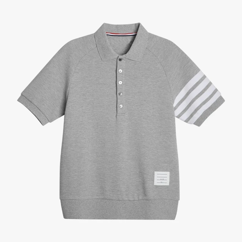 TB【官方正品】汤姆布郎THOM BRONMAN水波纹POLO短袖T恤免烫简约