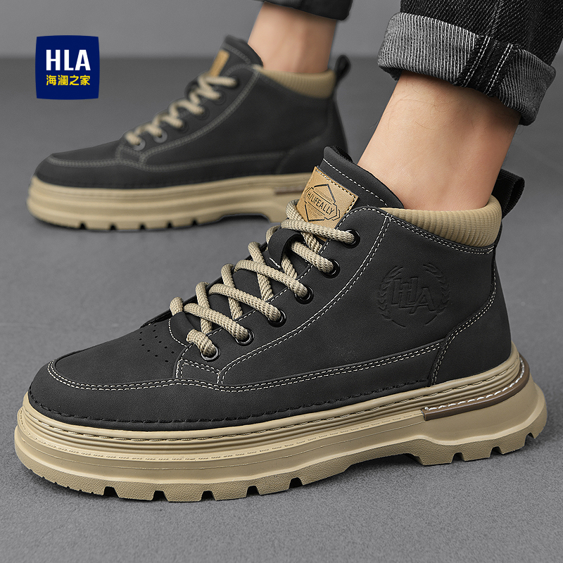 HLA/海澜之家男士马丁靴英伦风厚底轻便工装休闲鞋秋季高帮男鞋潮商品图