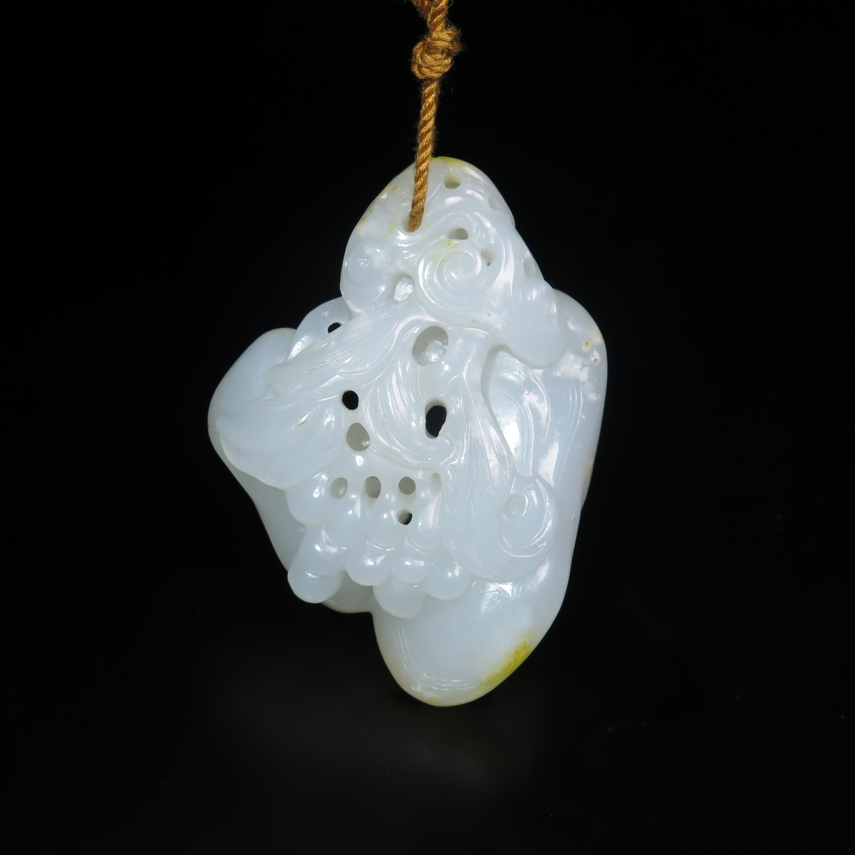 晚清玉灵芝把件/MZ025834/和田玉/民族文物