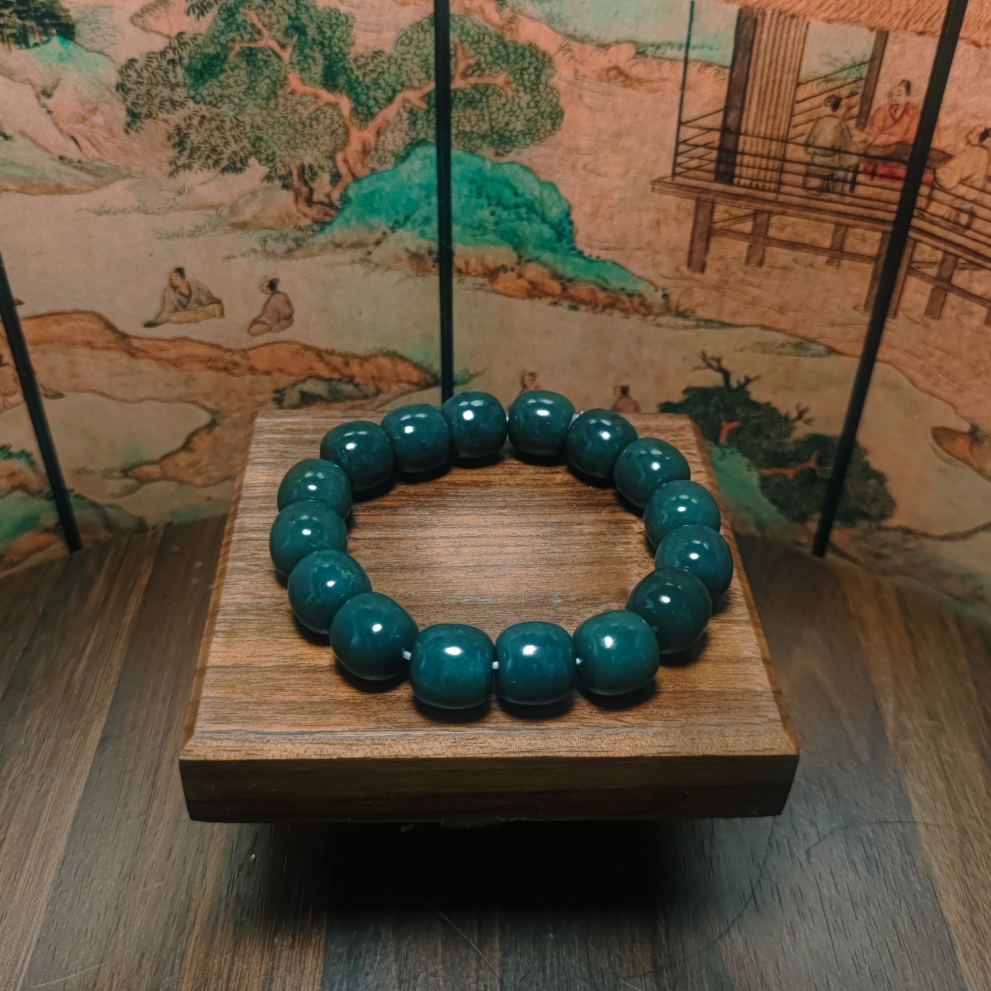 M和田玉桶珠手串（卡14）1128