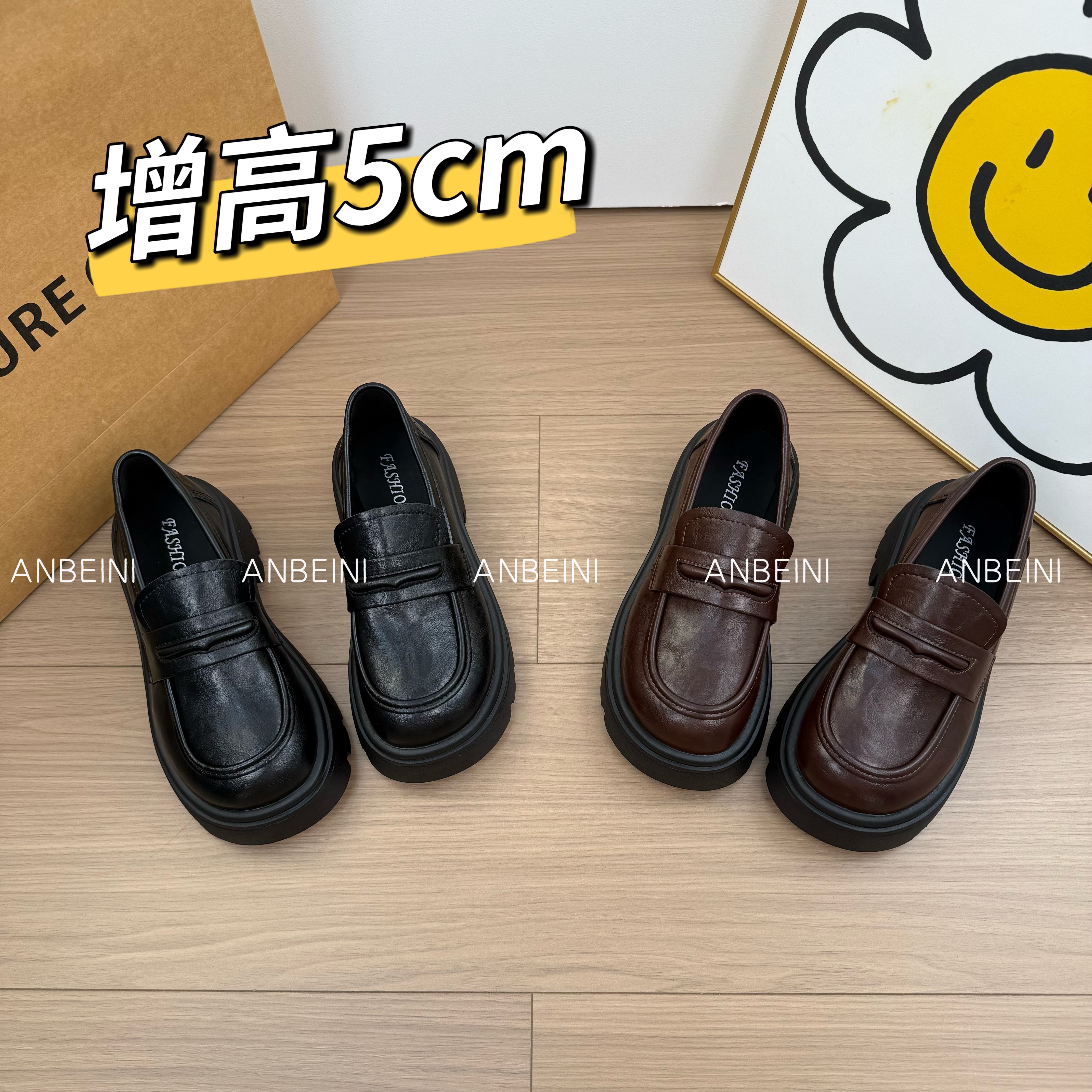 英伦风真皮厚底乐福鞋女2025秋季新款复古粗跟jk小皮鞋一脚蹬单鞋