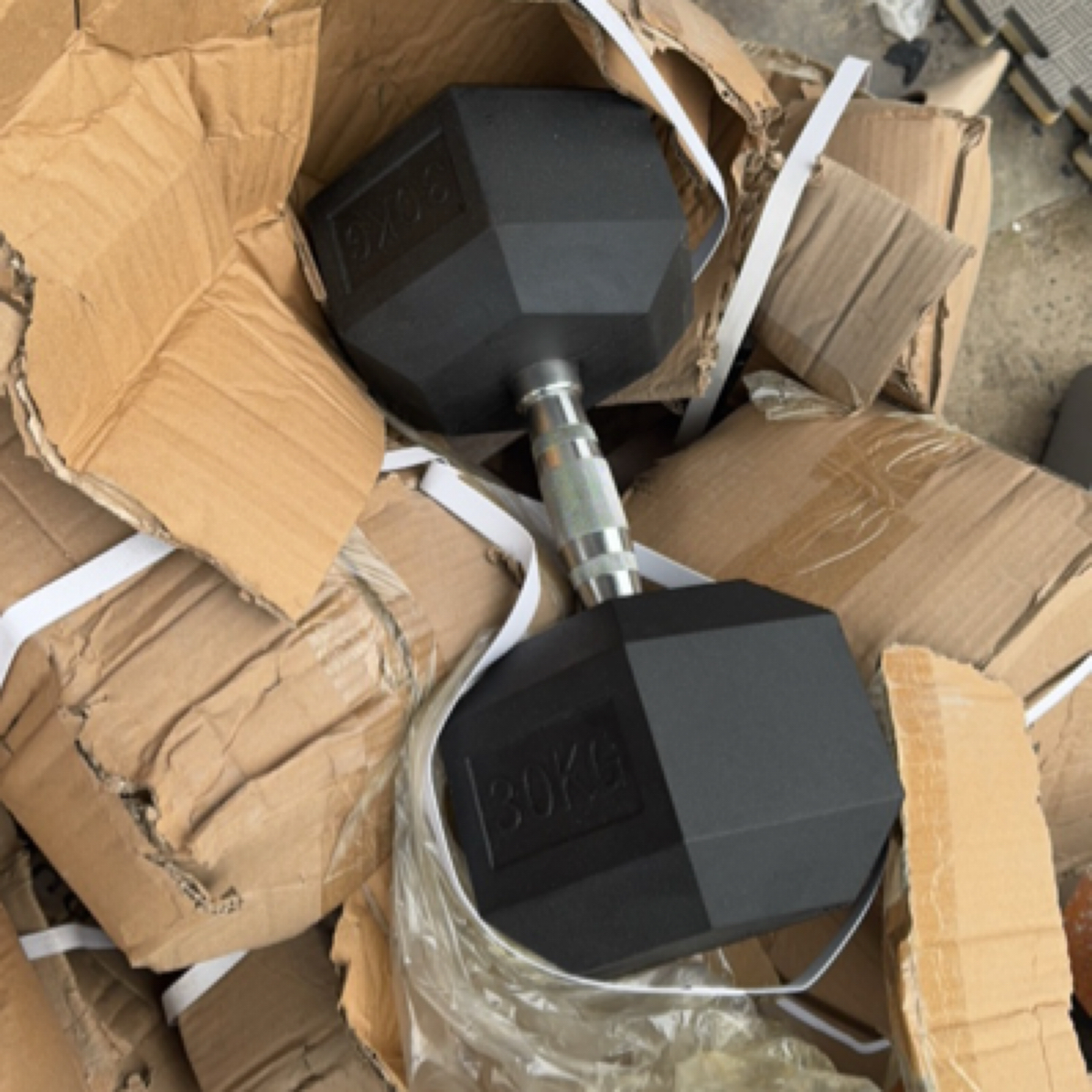 00005包胶六角哑铃一对30公斤