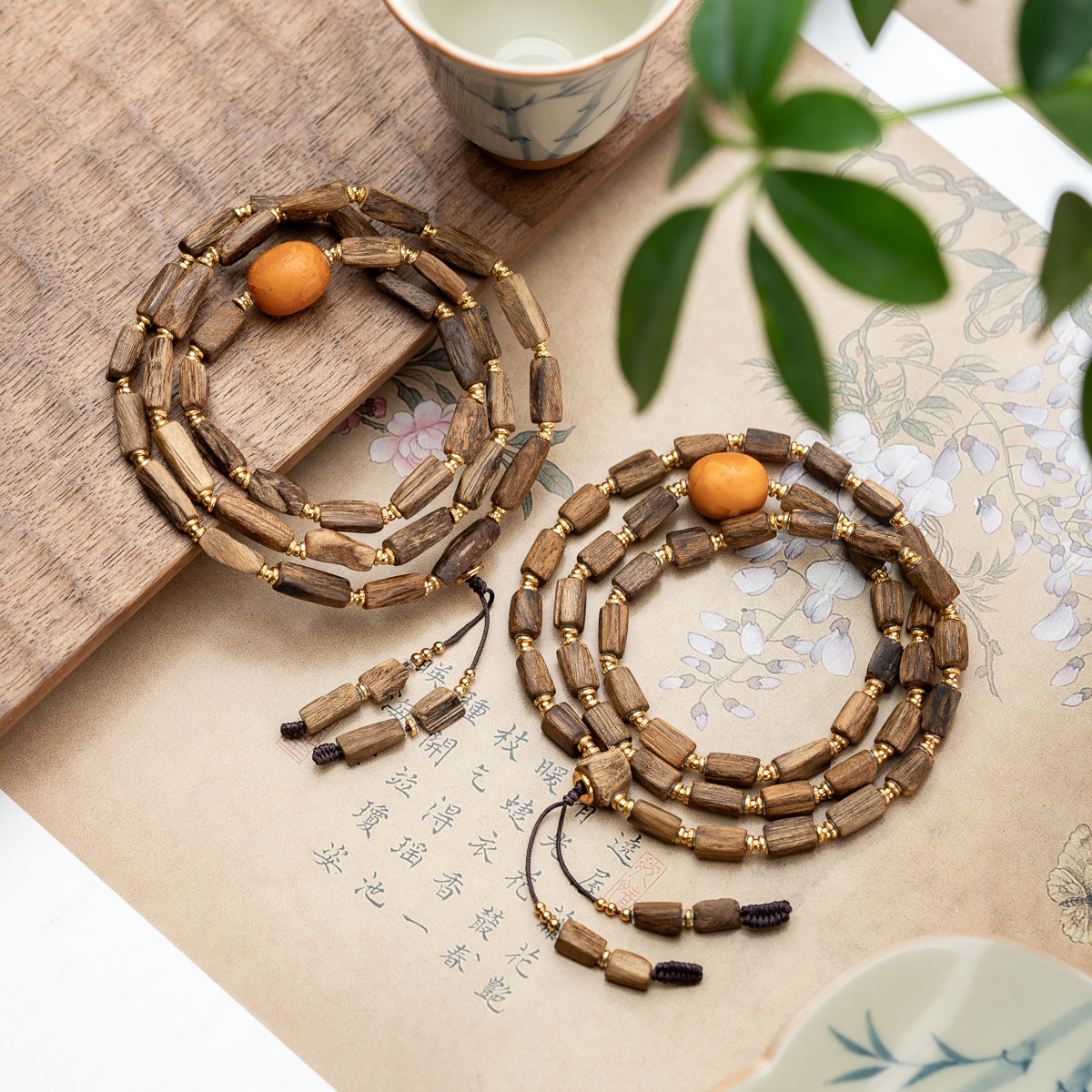 XIANYUAN/仙源 沉香随形蜜蜡枣珠多圈手串（多样性发其一）