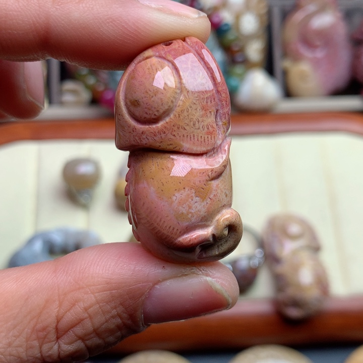 硅化珊瑚（珊瑚玉）颈饰未镶嵌