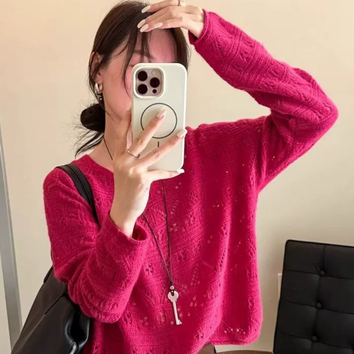 新疆包邮 设计款V领女网红气质秋冬毛衫