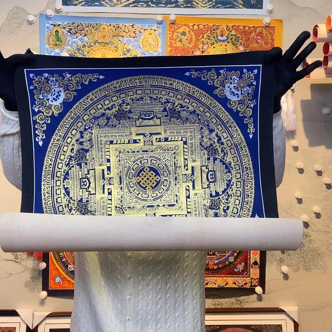 卷轴画纯手绘坛城唐卡50尺