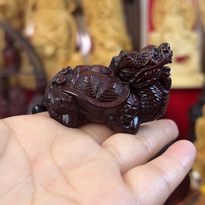 清***瀚香榧木龙龟木结构工艺精湛