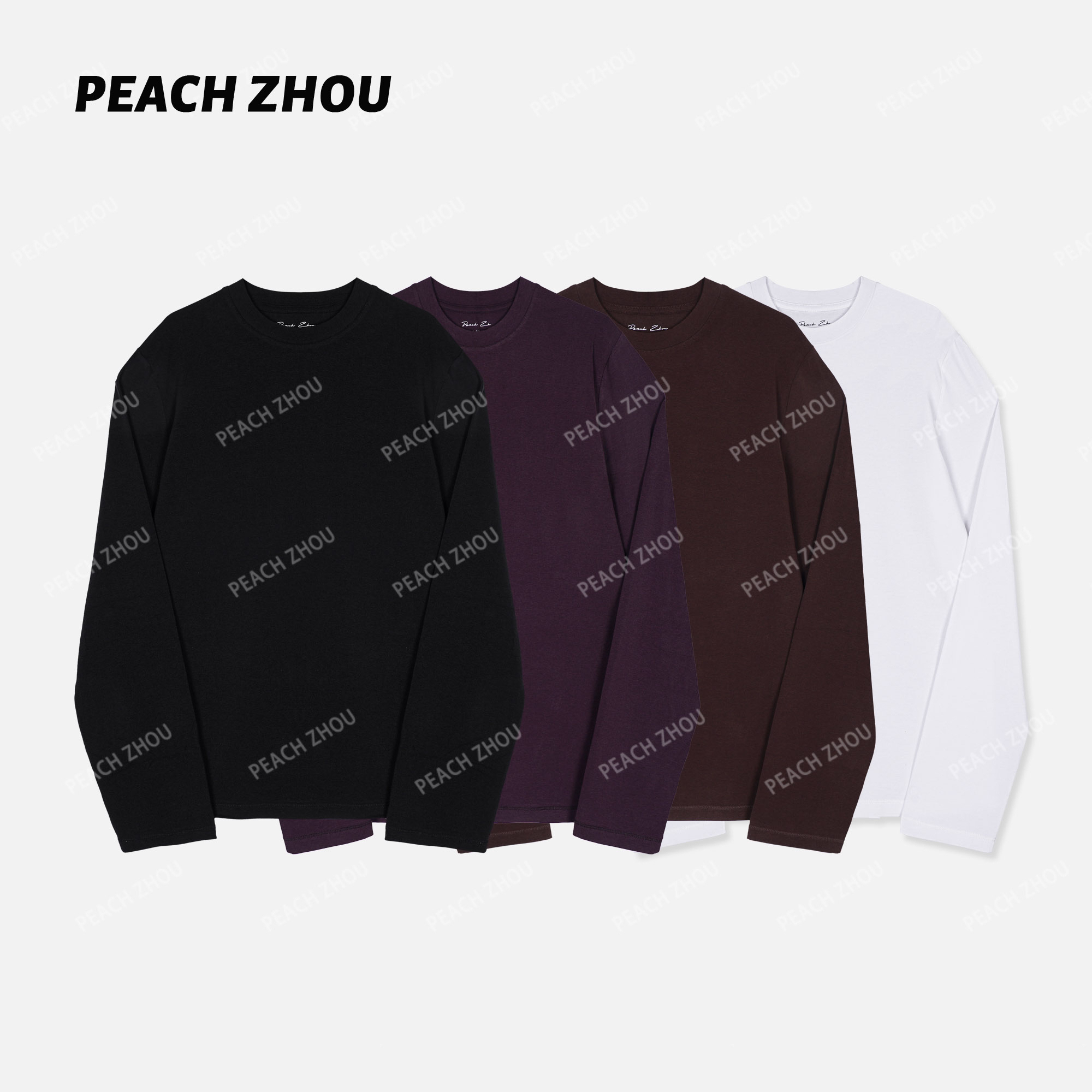 『PEACHZHOU』莱赛尔'秋天第一件软到心里的舒适打底‘弹力圆领长袖
