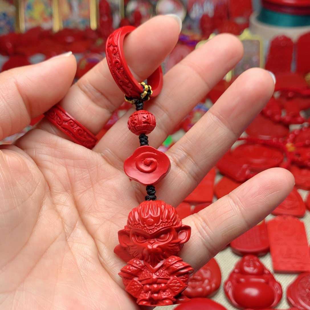 天然辰砂工艺品朱砂手把