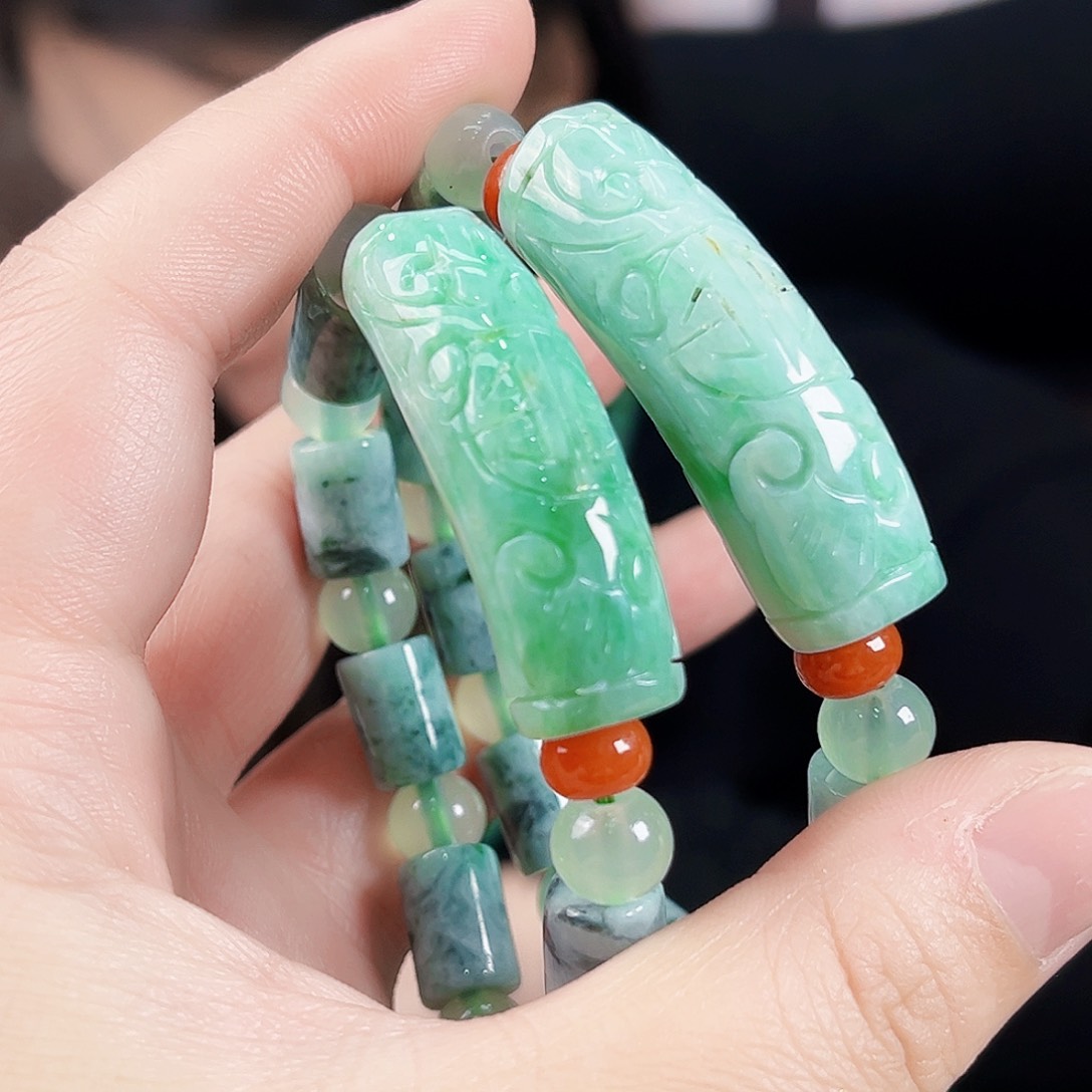 翡翠颈饰未镶嵌手链多样性发货一个