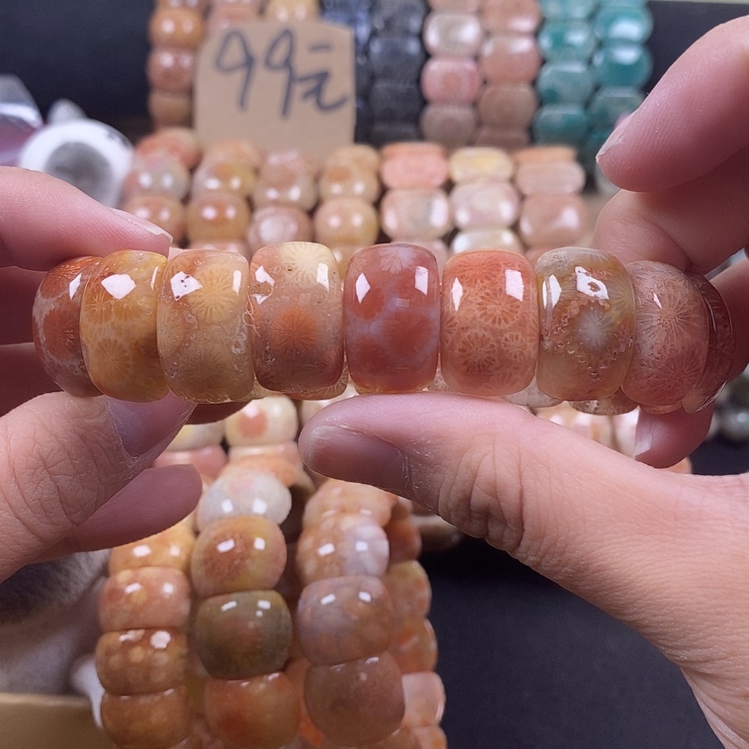 硅化珊瑚（珊瑚玉）未镶嵌手牌 上新16