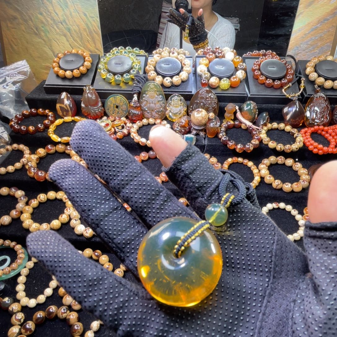 未镶嵌琥珀手链平安扣