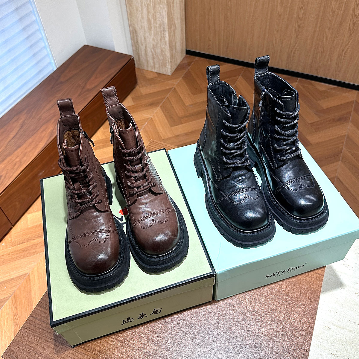 【静静老板娘】复古女女鞋马丁靴时尚英伦风秋冬女生冬季靴子5036