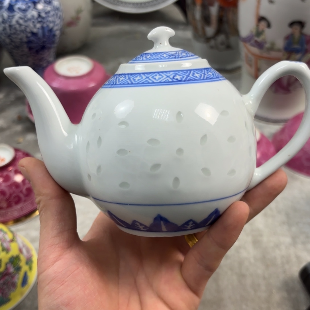 青花玲珑柚子壶全品