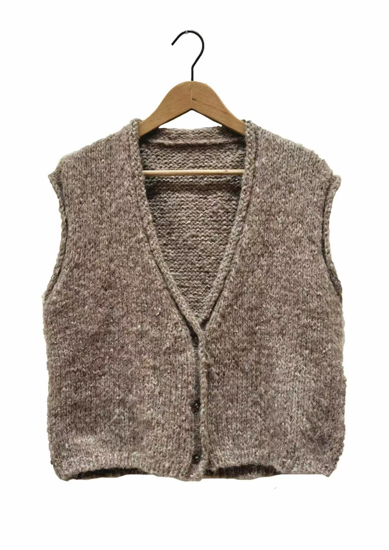 山山家-左岸迷香【针织马甲】Z25FW7035休闲百搭复古时尚老钱风秋冬