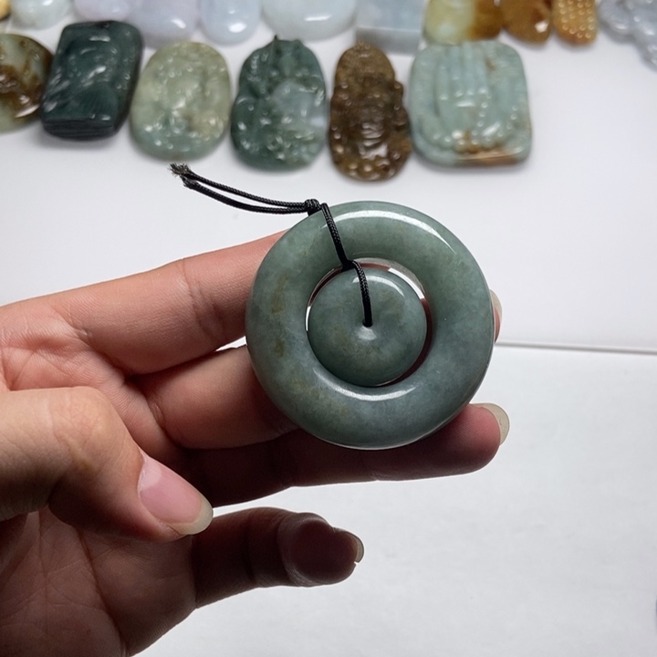 翡翠未镶嵌颈饰子母扣21