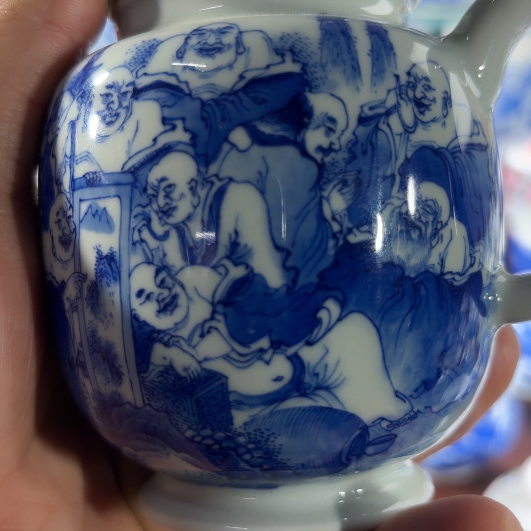 翔***军陶杯子手工绘的陶制的
