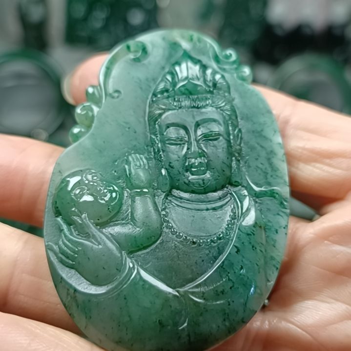 未镶嵌独山玉送子观音